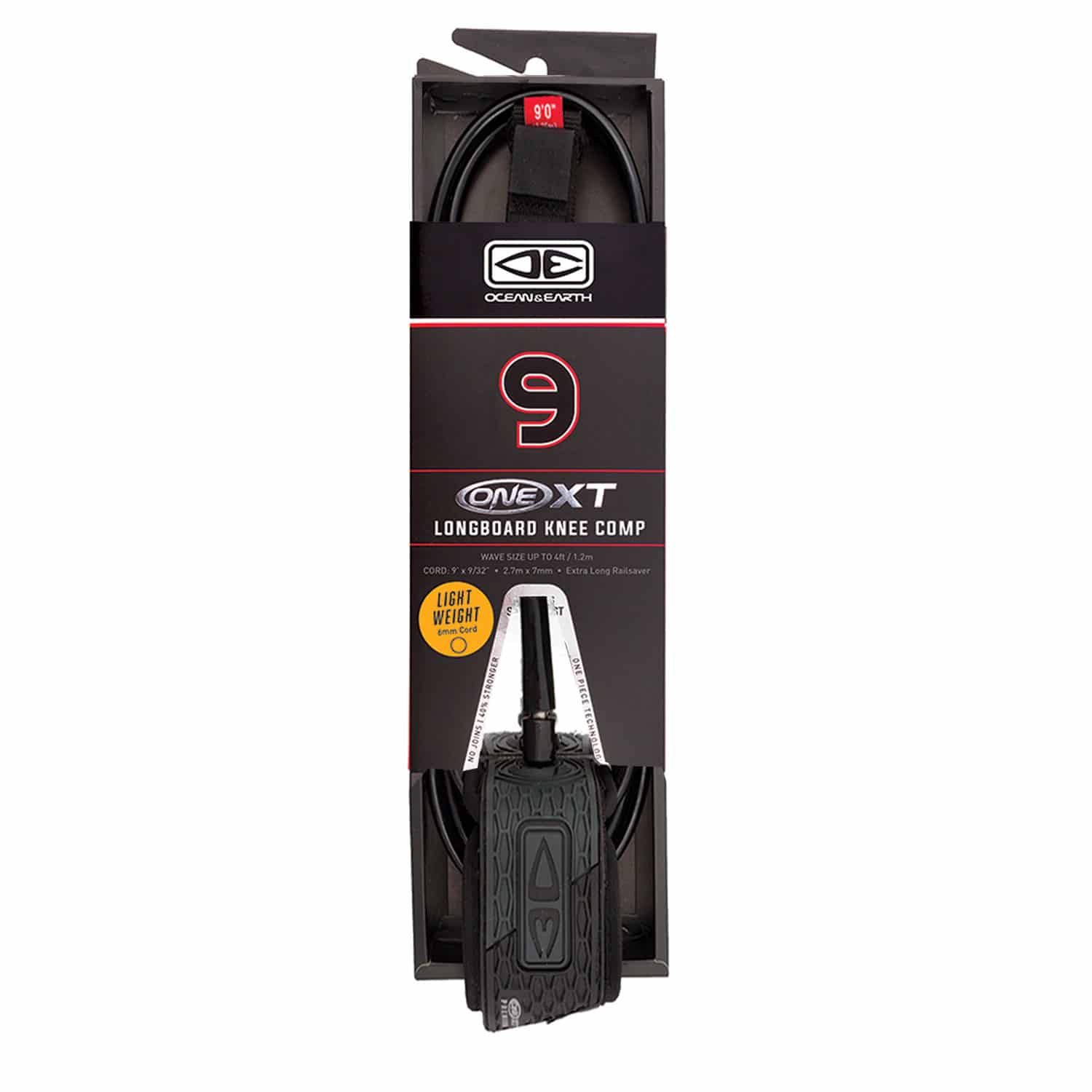 90-ONE-XT-Longboard-Knee-Comp-Leash-Black
