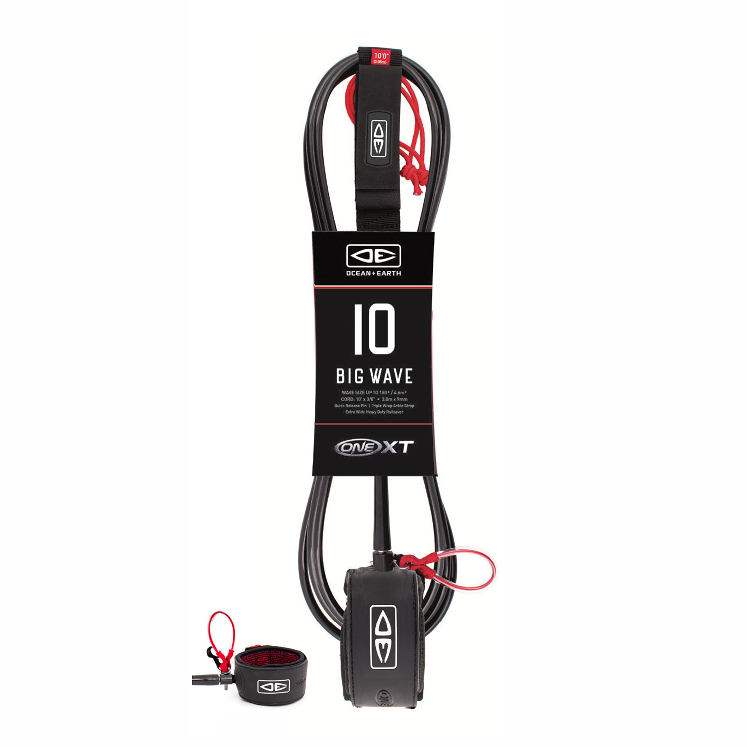 One-Xt-Big-Wave-Premium-Leash-Black
